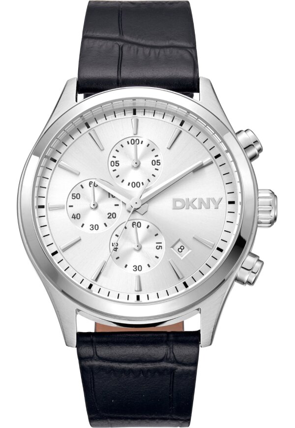 Donna Karan New York Active Chronograph Herrenuhr silber schwarz