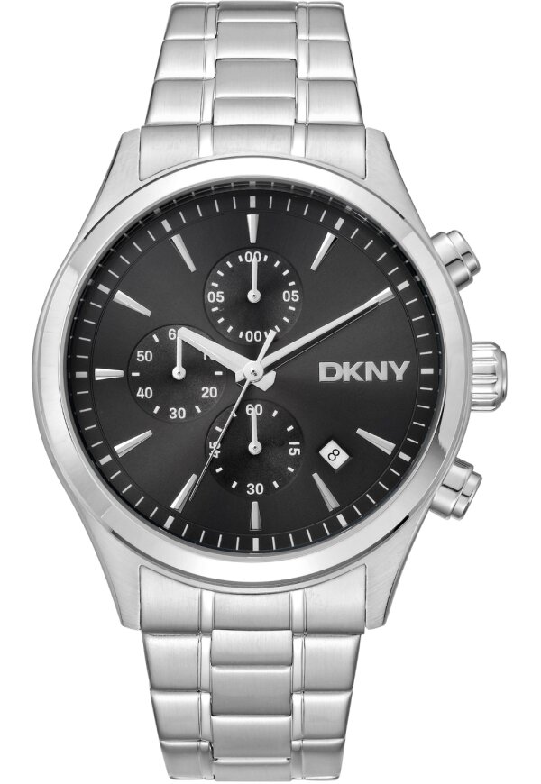 Donna Karan New York Active Herren Chronograph silber schwarz