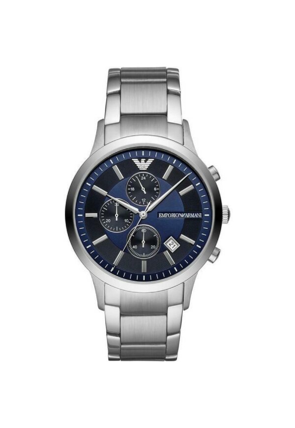 Emporio Armani Renato Chronograph Herren silber blau