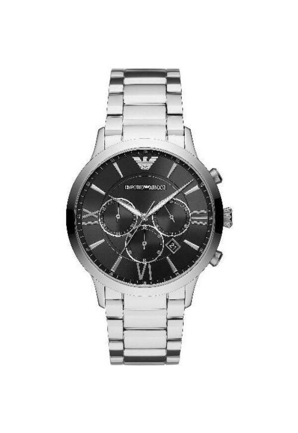 Emporio Armani Giovanni Chronograph Herren silber schwarz