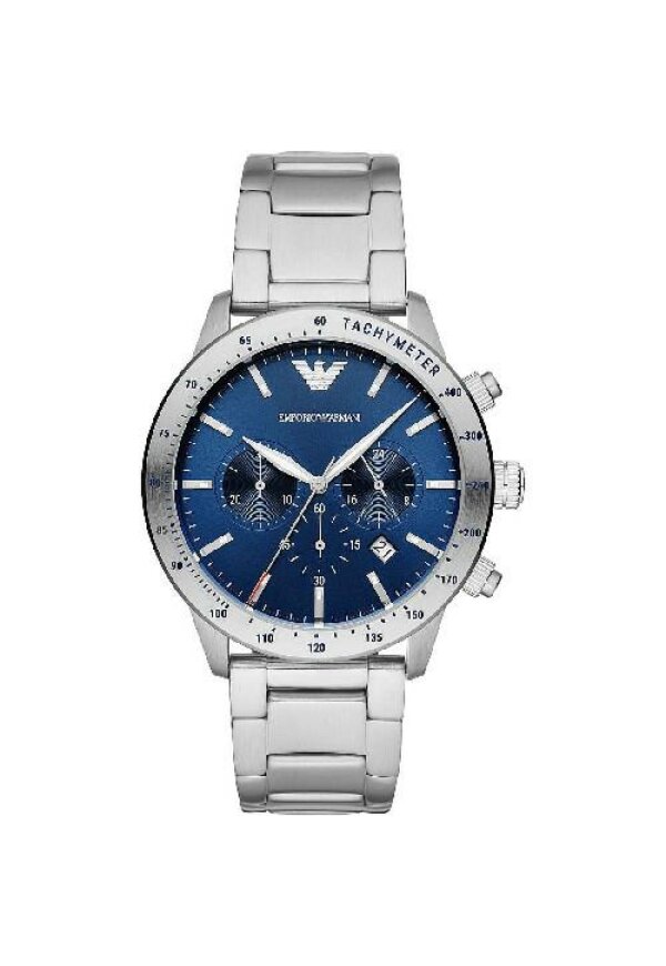 Emporio Armani Chronograph Herren silber blau