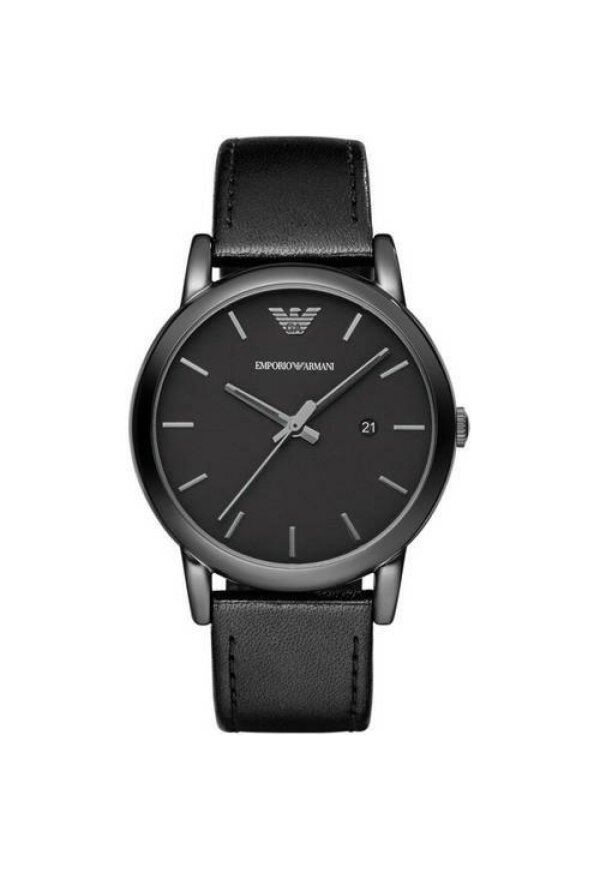 Emporio Armani Classic Herrenuhr schwarz Leder