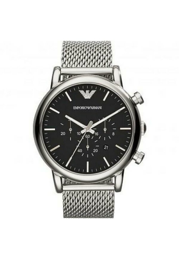 Emporio Armani Luigi Chronograph Herren silber schwarz