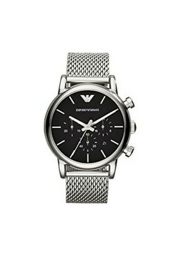 Emporio Armani Luigi Chronograph Herren silber schwarz