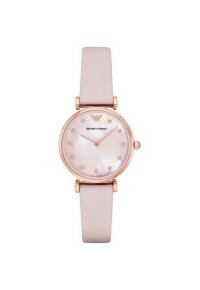 Emporio Armani Gianni T Bar Damenuhr rosé Leder