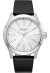 Donna Karan New York Herrenuhr silber schwarz Lederarmband
