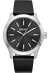 Donna Karan New York Herrenuhr silber schwarz Lederarmband