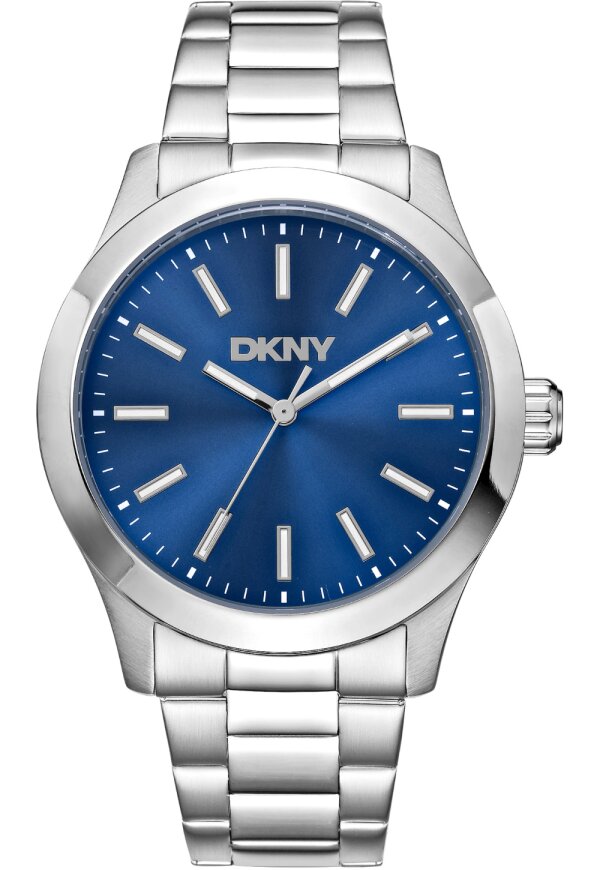 Donna Karan New York Herrenuhr silber blau