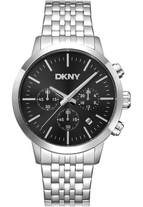 Donna Karan New York Everyday Chronograph Herren silber schwarz