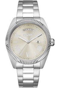 Donna Karan New York Everyday Date Herrenuhr silber gold