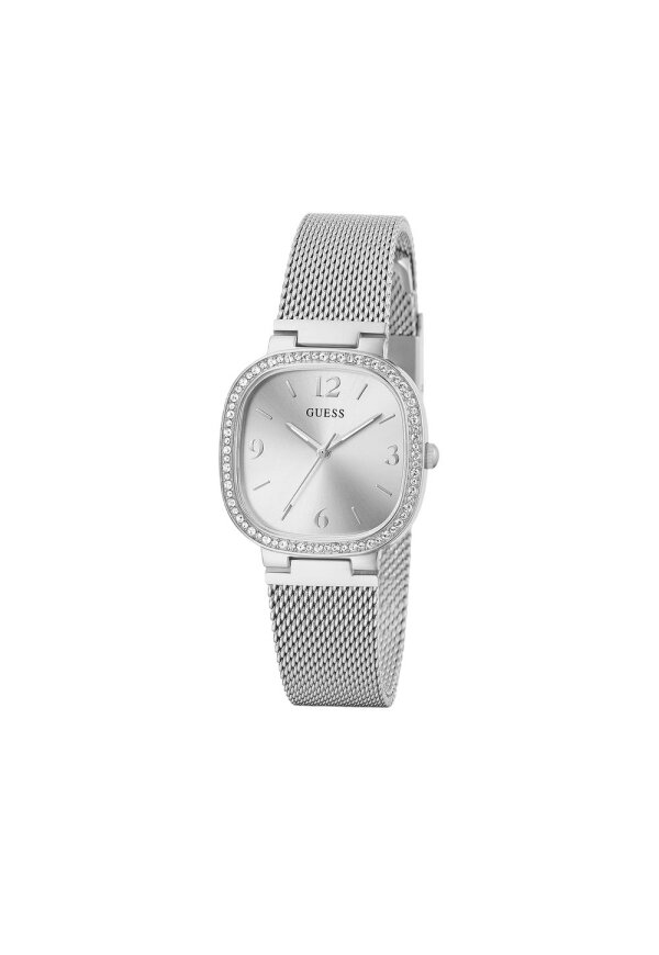 Guess Tapestry Damen Quarz Armbanduhr Silber Edelstahl GW0354L1