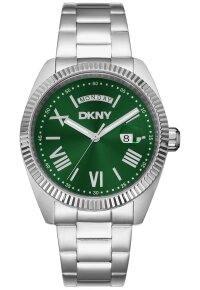 Donna Karan New York Herrenuhr silber gruen