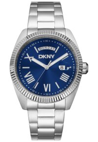 Donna Karan New York Herrenuhr silber blau
