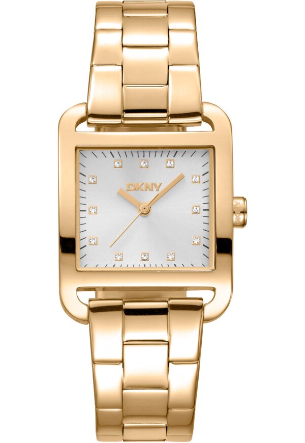 Donna Karan New York City Midi Damenarmbanduhr Gold Edelstahl