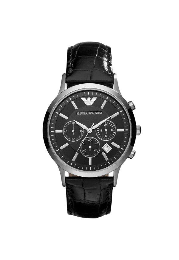 Emporio Armani Chronograph Schwarz Leder AR2447