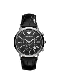 Emporio Armani Chronograph Schwarz Leder AR2447