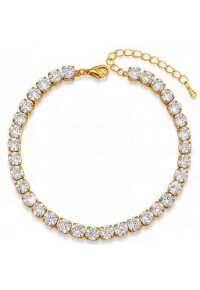 Tennisarmband aus 18K vergoldetem Edelstahl mit Zirkonia