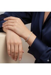 Tennisarmband aus 18K vergoldetem Edelstahl mit Zirkonia