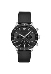 Emporio Armani Mario Chronograph Leder Schwarz AR11243