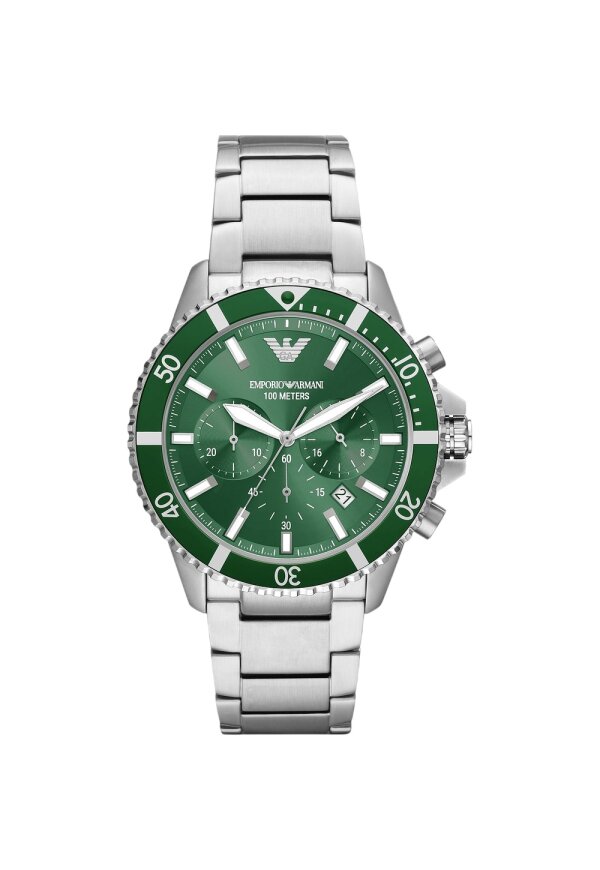Emporio Armani Dreizeigeruhr Edelstahl Grün AR11500