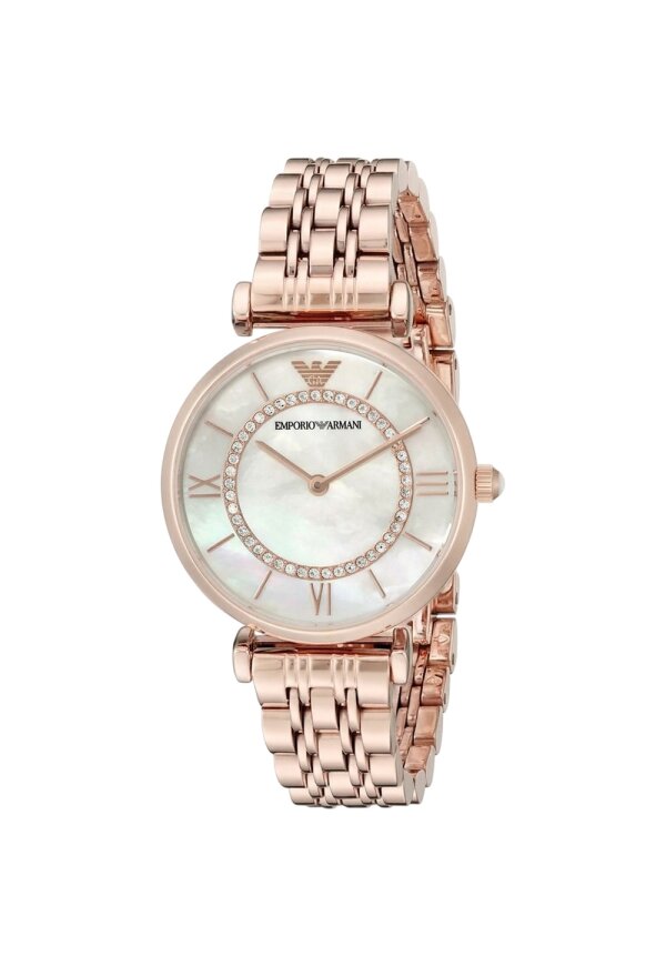 Emporio Armani Gianni T-Bar Quarzuhr Roségold Perlmutt AR1909