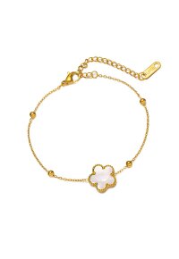 Flower Armband mit weiß schimmerndem...
