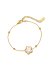 Flower Armband mit weiß schimmerndem Blütenelement aus 18K vergoldetem Edelstahl