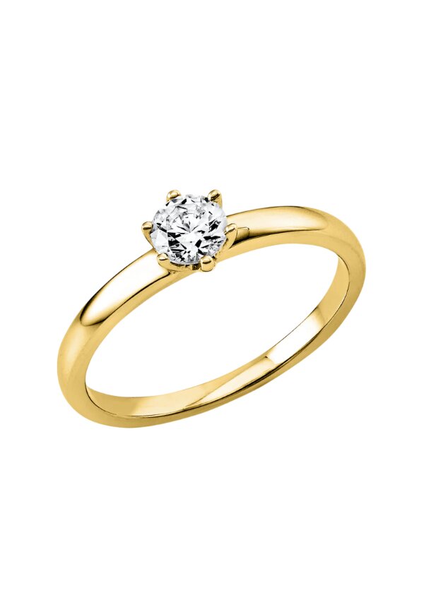 Solitaire Ring 1P076 aus 14kt Gelbgold mit Diamant 0,3ct