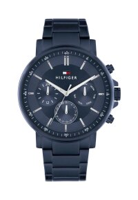 Tommy Hilfiger Tyson Multifunktionsuhr Blau Edelstahl...