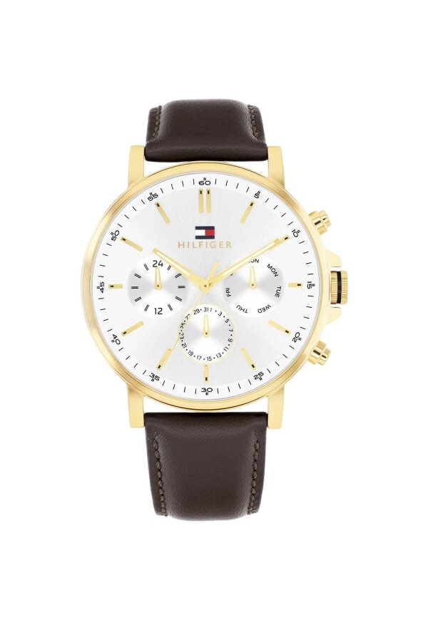 Tommy Hilfiger Tyson Multifunktionsuhr Silber Gold Braun 1710713