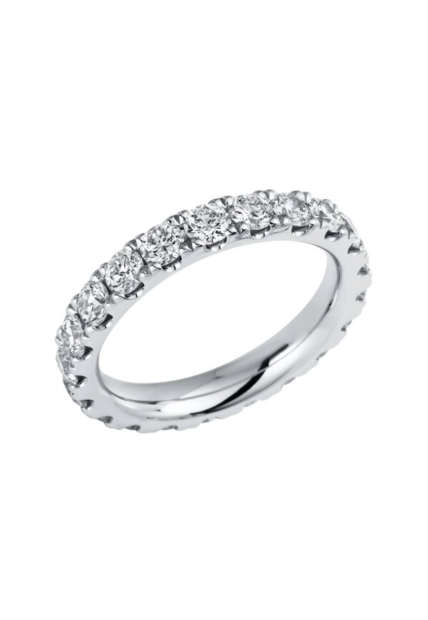 Solitärring 1O239 aus 18 Karat Weißgold mit 20 Diamanten 2,39ct