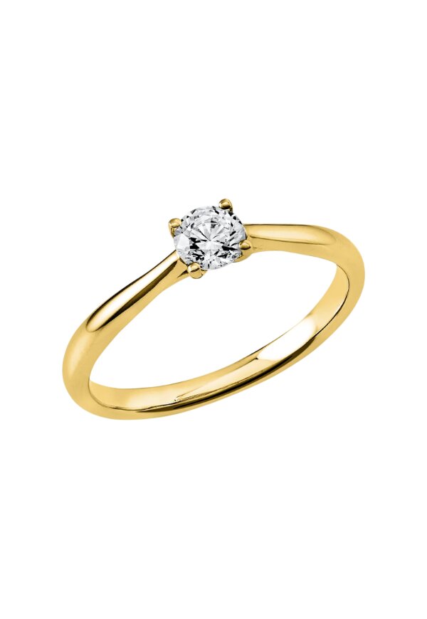 Solitärring 1A291 aus 14 Karat Gelbgold mit Diamant 0,30 ct