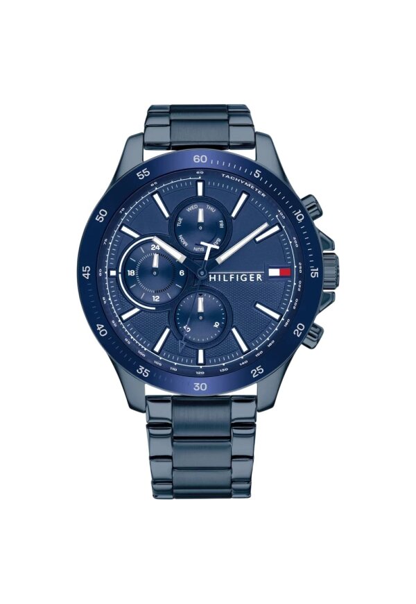 Tommy Hilfiger Bank Multifunktionsuhr Blau Edelstahl 1791720