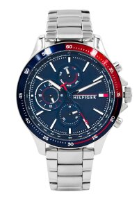 Tommy Hilfiger Bank Multifunktionsuhr Blau Edelstahl 1791718