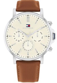 Tommy Hilfiger Tyson Multifunktionsuhr Braun Leder Beige...