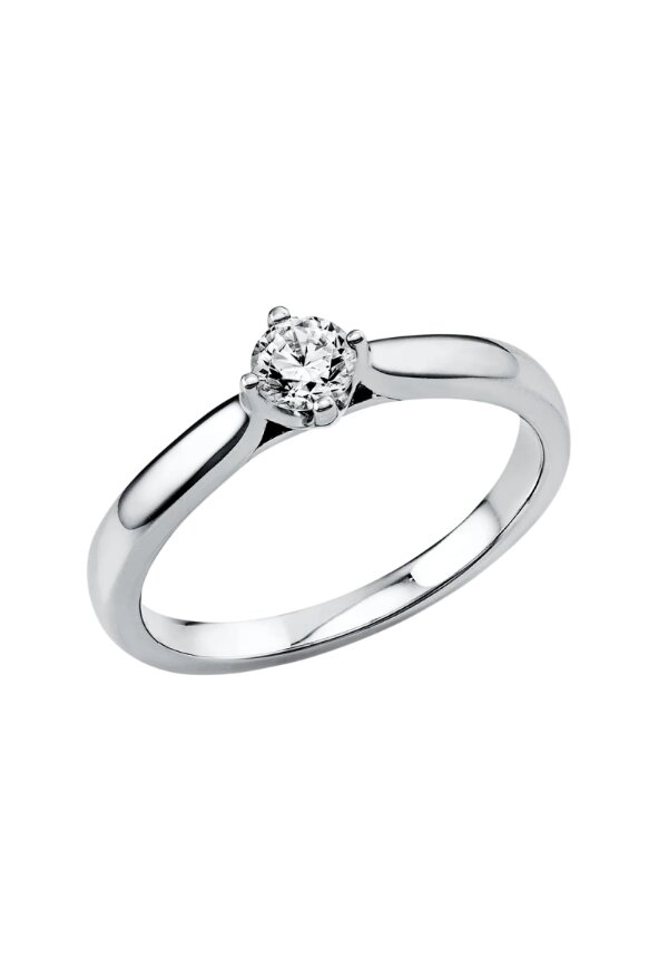 Solitärring 1E236 aus 95 Karat Platin mit Diamant 0,25 ct