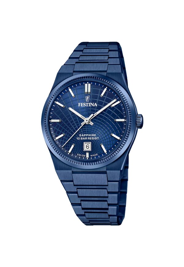 FESTINA SWISS MADE HERRENUHR NUEVA I-SIZE F20078/1 EDELSTAHL ARMBAND
