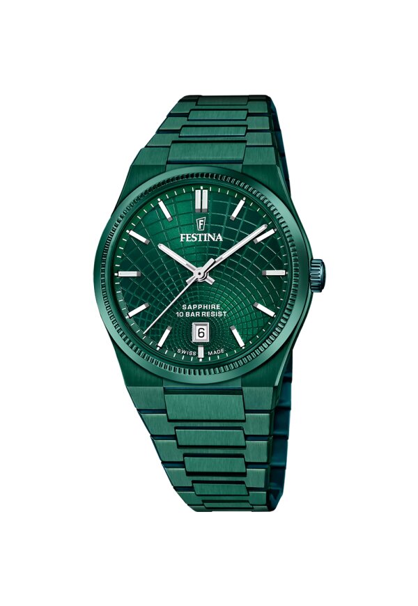 FESTINA SWISS MADE HERREN UHR NUEVA I-SIZE F20079/1 EDELSTAHL ARMBAND