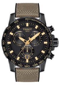 Tissot Supersport Chronograph Schwarz PVD Textil...