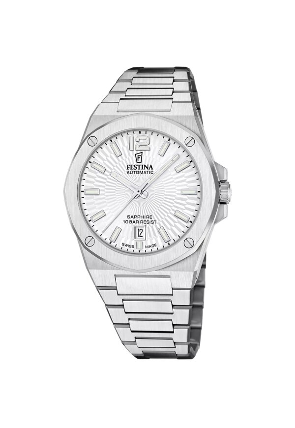 Festina Swiss Made Herrenuhr Automatik F22004 Edelstahl Armband