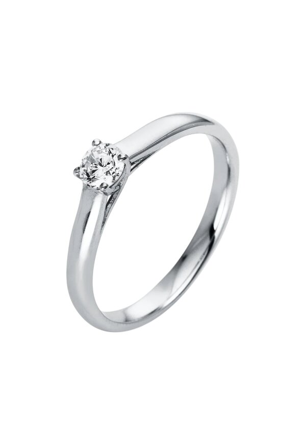 Solitärring 1A442 aus 14 Karat Weißgold mit Diamant 0,25 ct