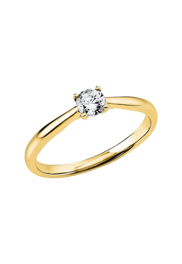 Solitärring 1Q558 aus 18 Karat Gelbgold mit ovalem Diamant 0,25 ct