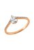Solitärring 1KN23 aus 18 Karat Rotgold mit 17 Diamanten 0,42 ct