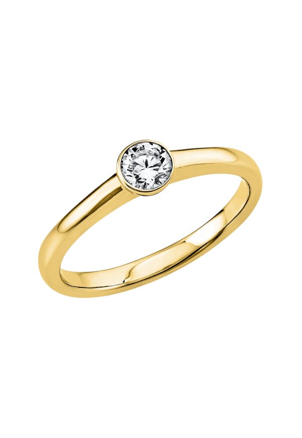 Solitärring 1O226 aus 18 Karat Gelbgold mit Diamant 0,25 ct