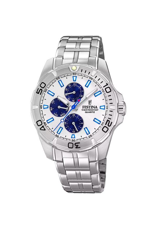 Festina F20445 Herren-Multifunktionsuhr Blau-Silber Edelstahl