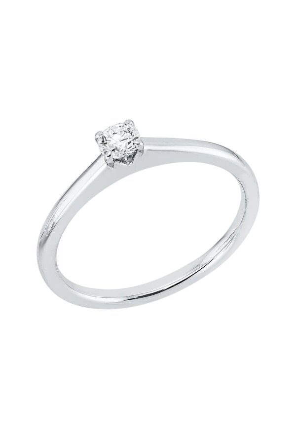 Solitärring 1KE51 aus 18 Karat Weißgold mit Diamant im Brillantschliff 0,18 ct