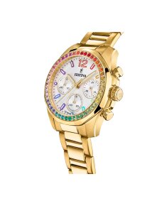 Festina Damen Chronograph Weiß Edelstahl Zirkonia...