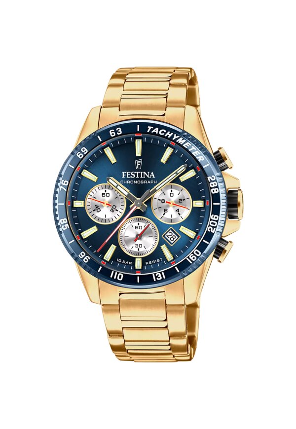 Festina Timeless Chronograph Herrenuhr Dunkelblau Edelstahl F20634/2