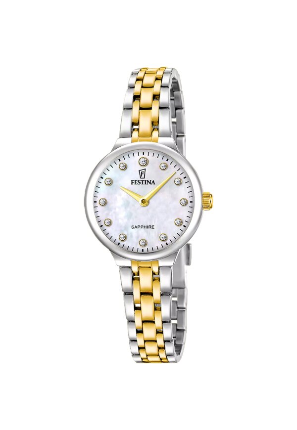 Festina Mademoiselle Damenuhr Beige Bicolor Edelstahl F20792/1