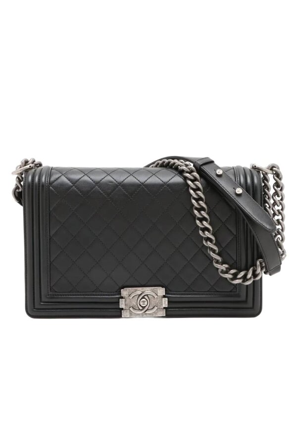CHANEL Boy Flap A92193 Quilted Lambskin Schwarz